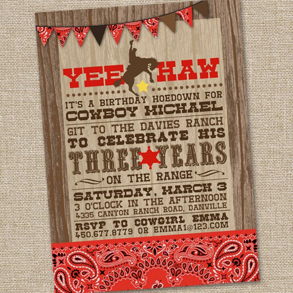 Cowboy Party Invitations Printable