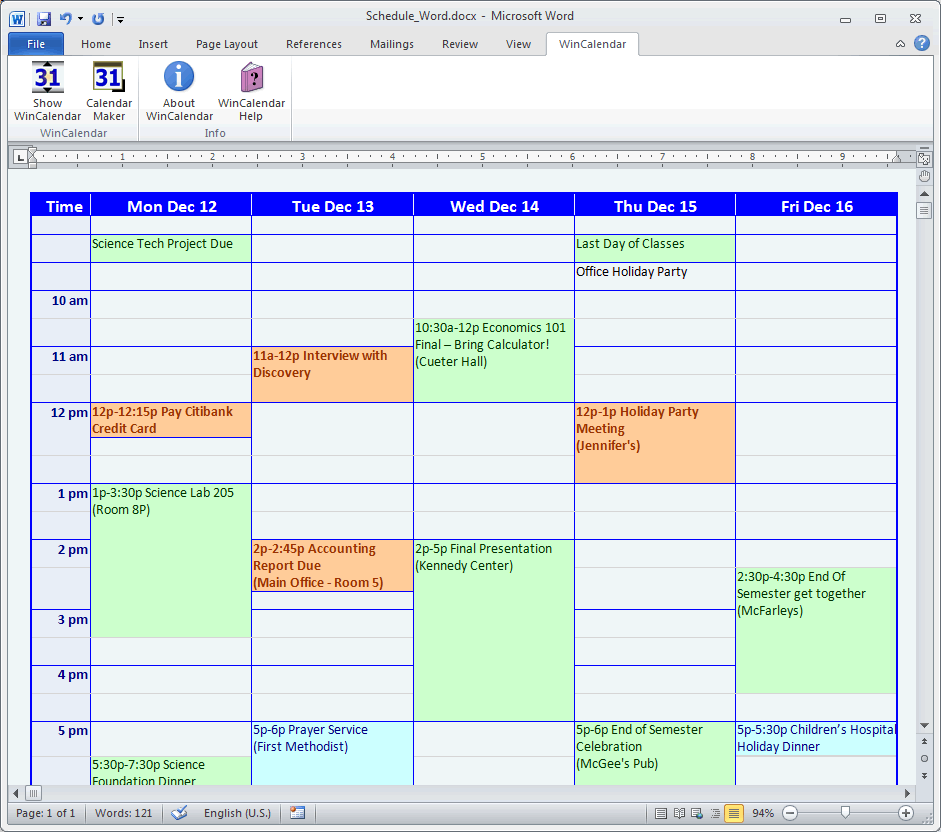 Create A Free Blank Calendar
