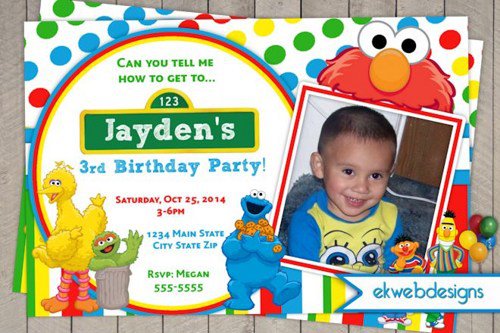 Create Your Own Elmo Birthday Invitations