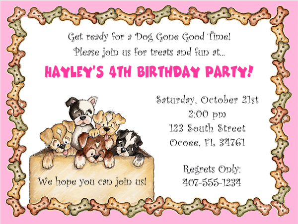 Dog Themed Birthday Invitation Wording
