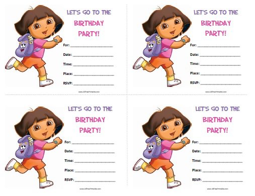 Dora Invitations Template Free