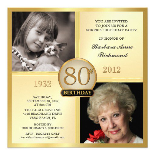 Examples Of 80th Birthday Invitations - Invitation Design Blog