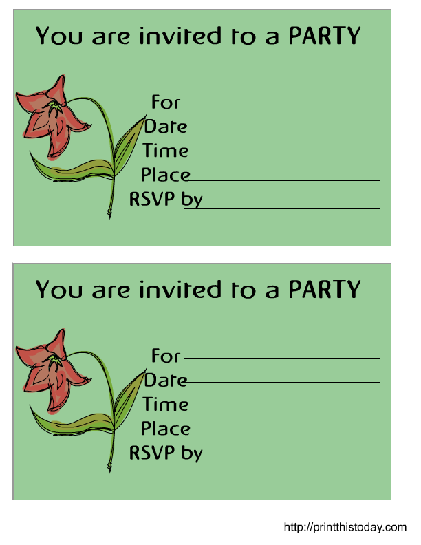 Flower Birthday Invitations Templates