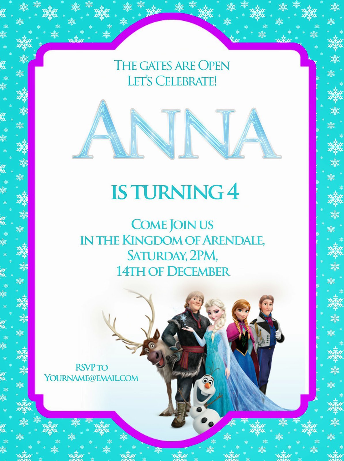 Free Downloadable Frozen Birthday Party Invitations