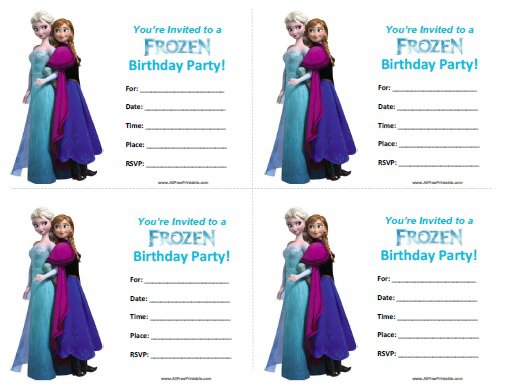 Free Frozen Printable Birthday Invitations For Girls