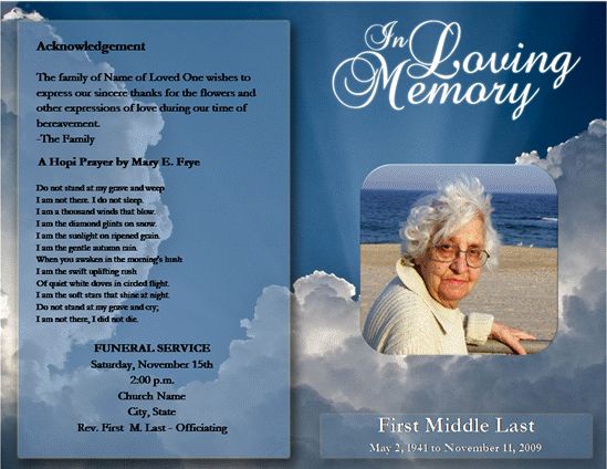 Free Funeral Booklet Templates Invitation Design Blog