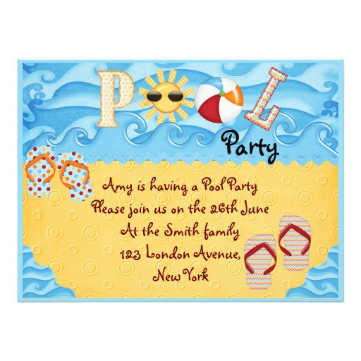 Free Personalized Pool Party Invitations