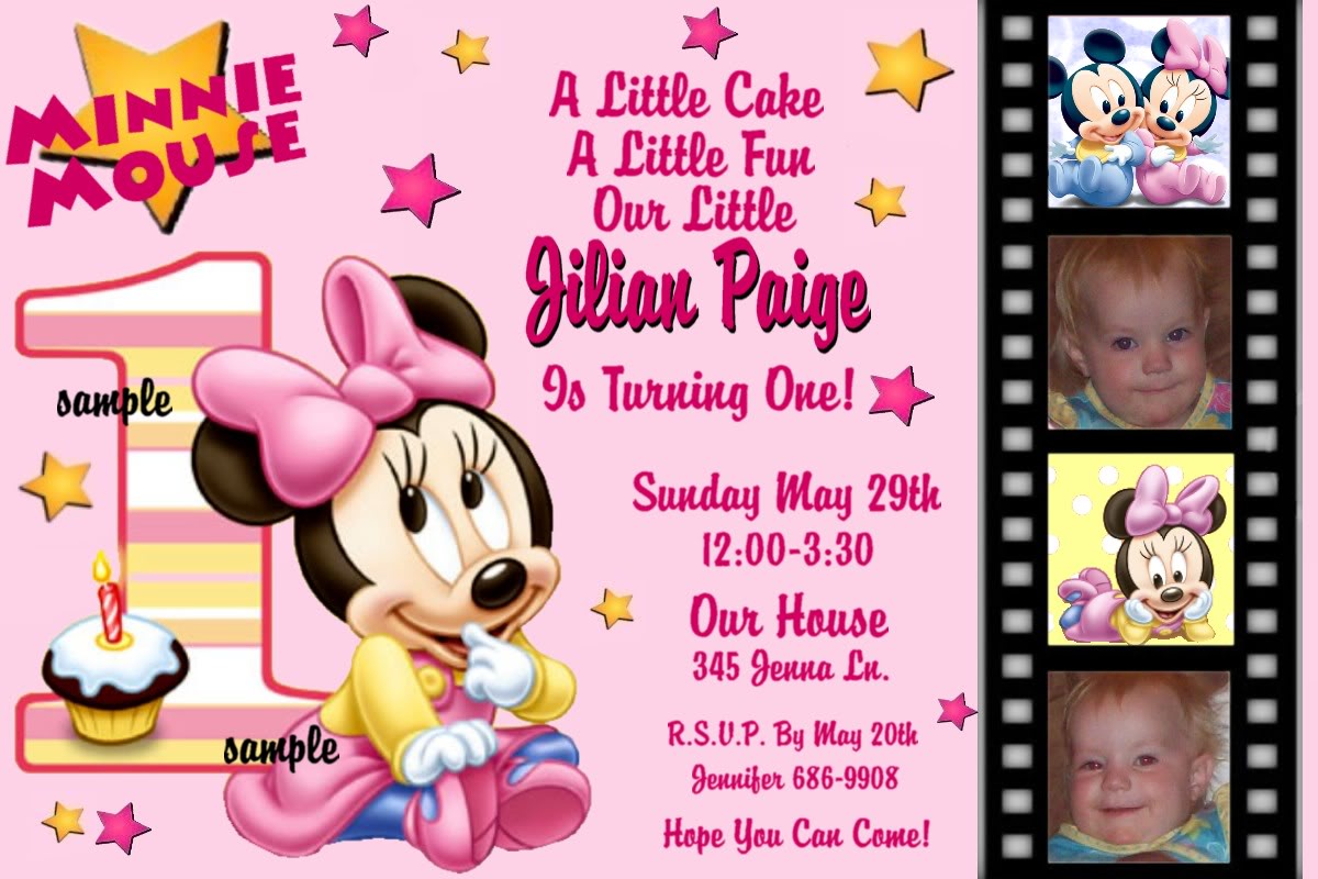 Free Printable Baby Minnie Mouse Birthday Invitations