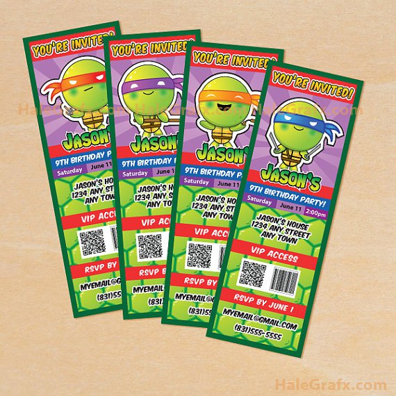 Free Printable Birthday Invitations Teenage Mutant Ninja Turtles