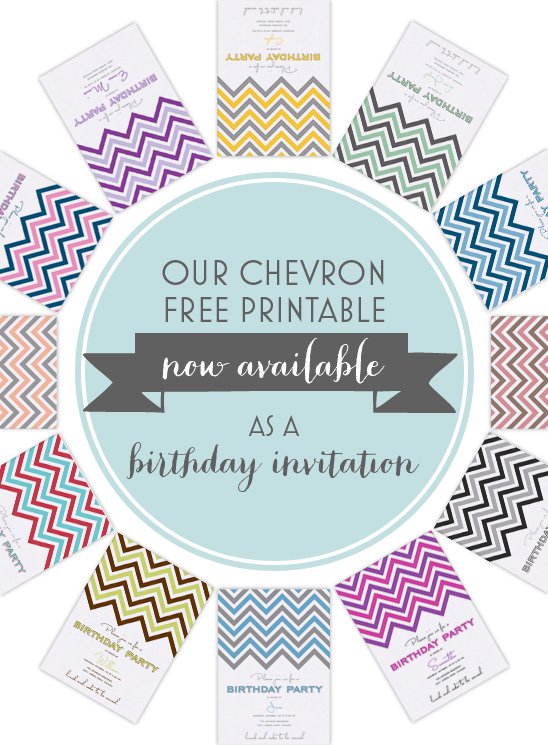 Free Printable Chevron Birthday Invitations