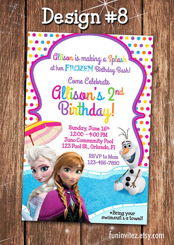 Free Printable Frozen Pool Party Invitations