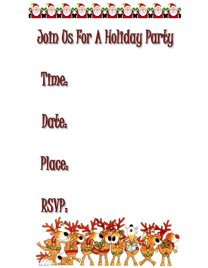 Free Printable Holiday Invitation Cards