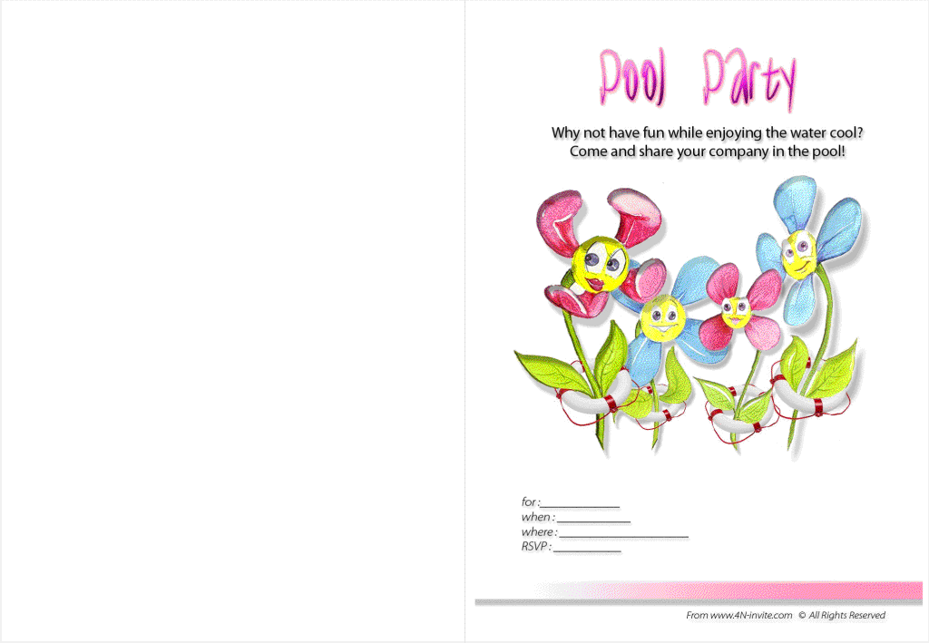Free Printable Pool Birthday Invitations