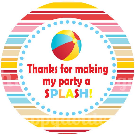 Free Printable Pool Party Favors
