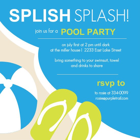 Free Printable Pool Party Invitation Templates