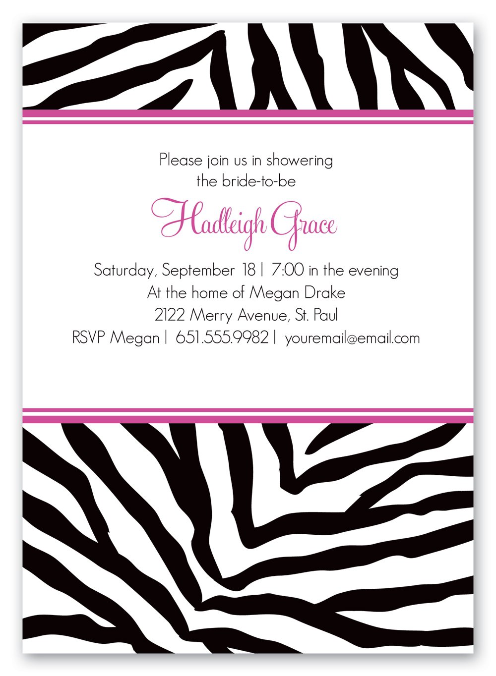 Free Zebra Birthday Invitation Templates
