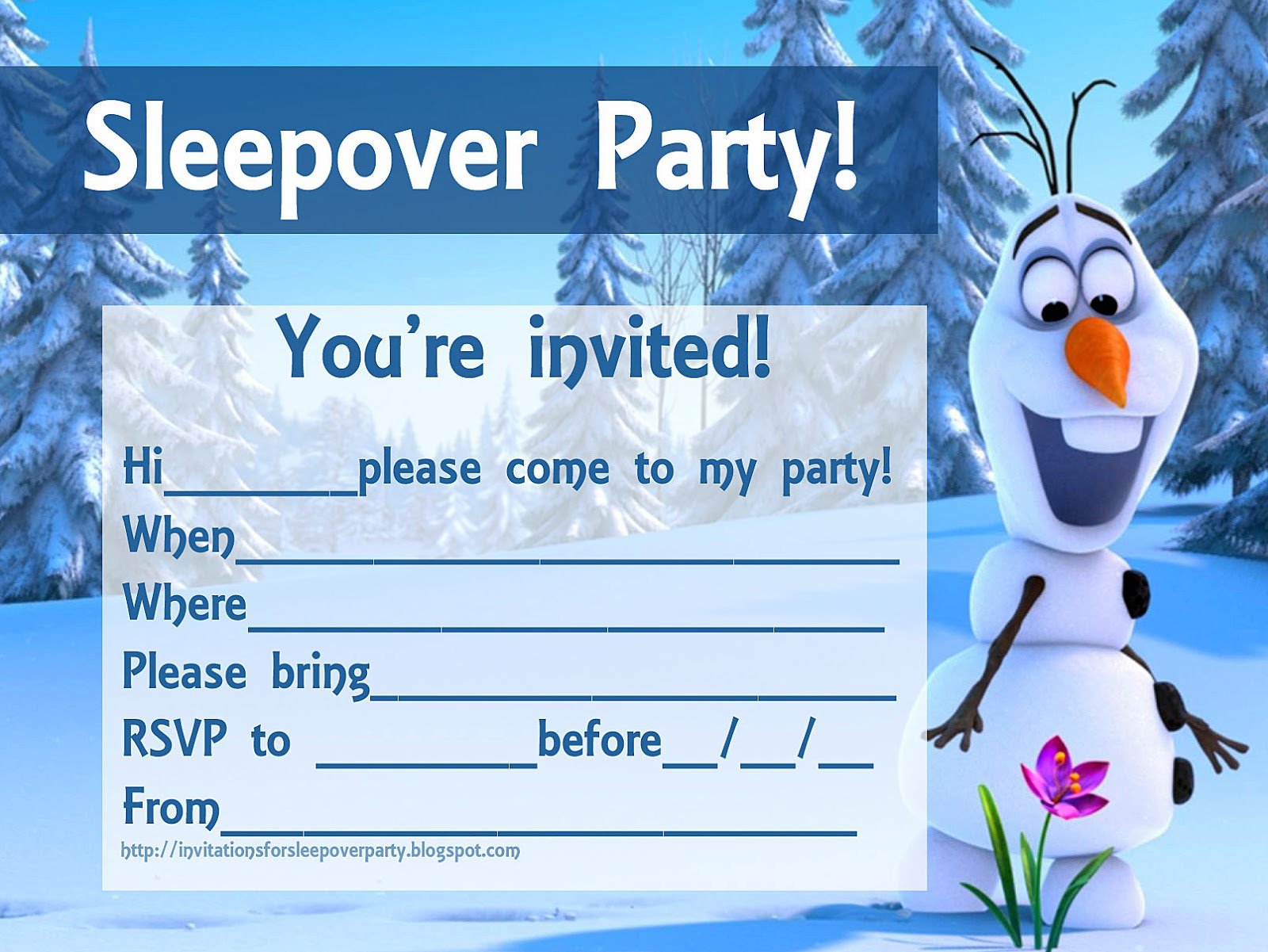 Frozen Personalized Invitations Uk