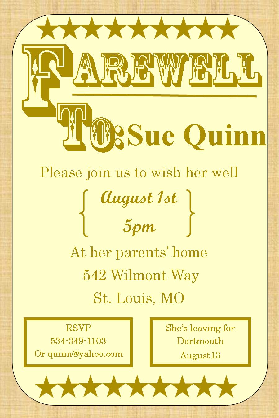 Going Away Invite Template
