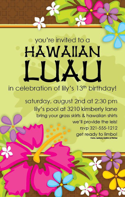 Hawaiian Luau Invitation Templates Free