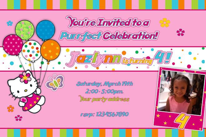 Hello Kitty Custom Invitations