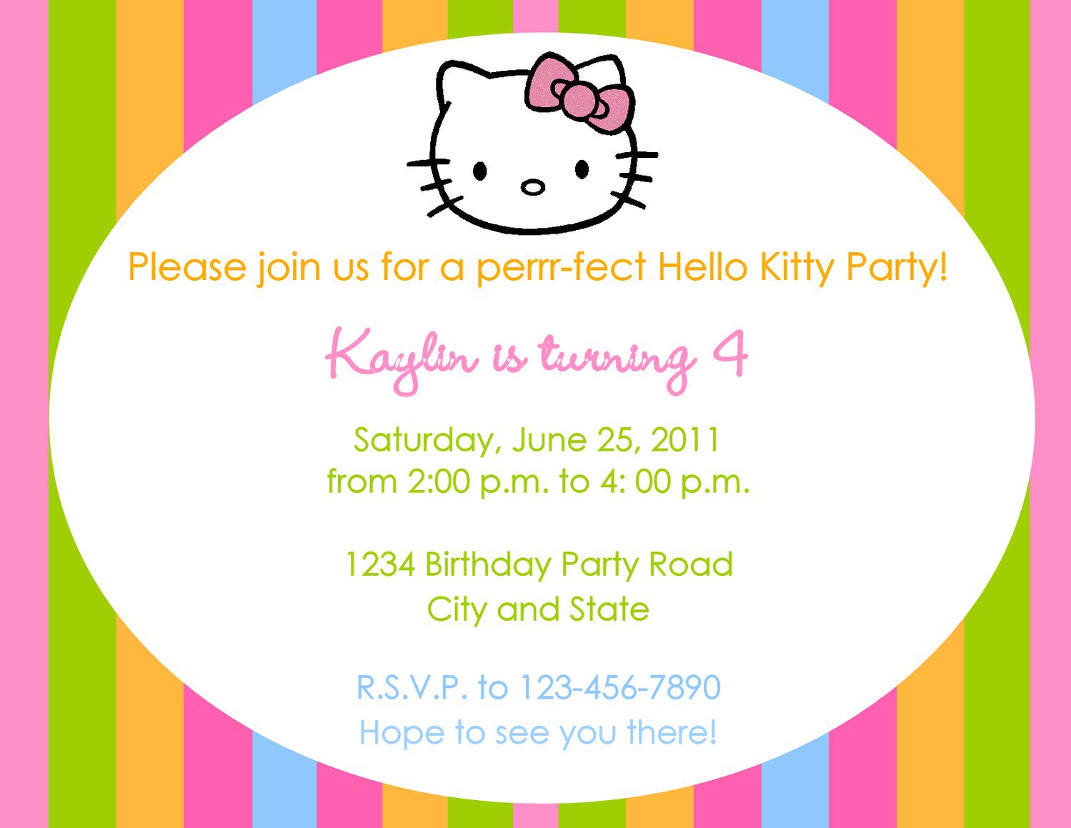 Hello Kitty Printable Invitation Templates