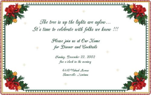 Holiday Lunch Invitation Samples