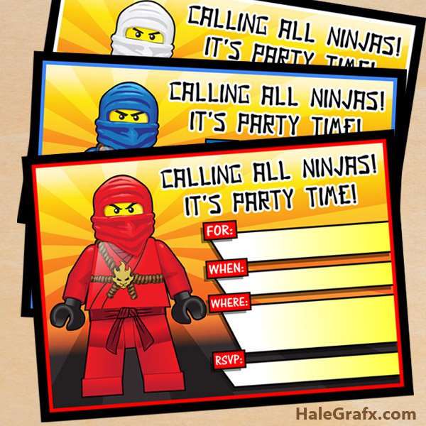 Lego Ninjago Party Invitations Printable