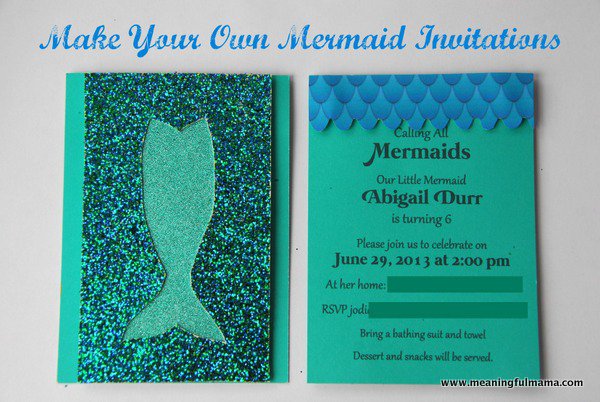 Little Mermaid Birthday Invitations Diy
