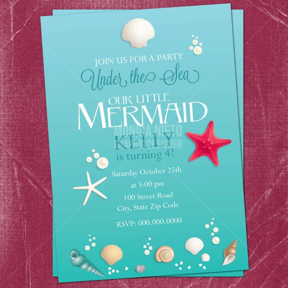 Little Mermaid Printable Party Invitations