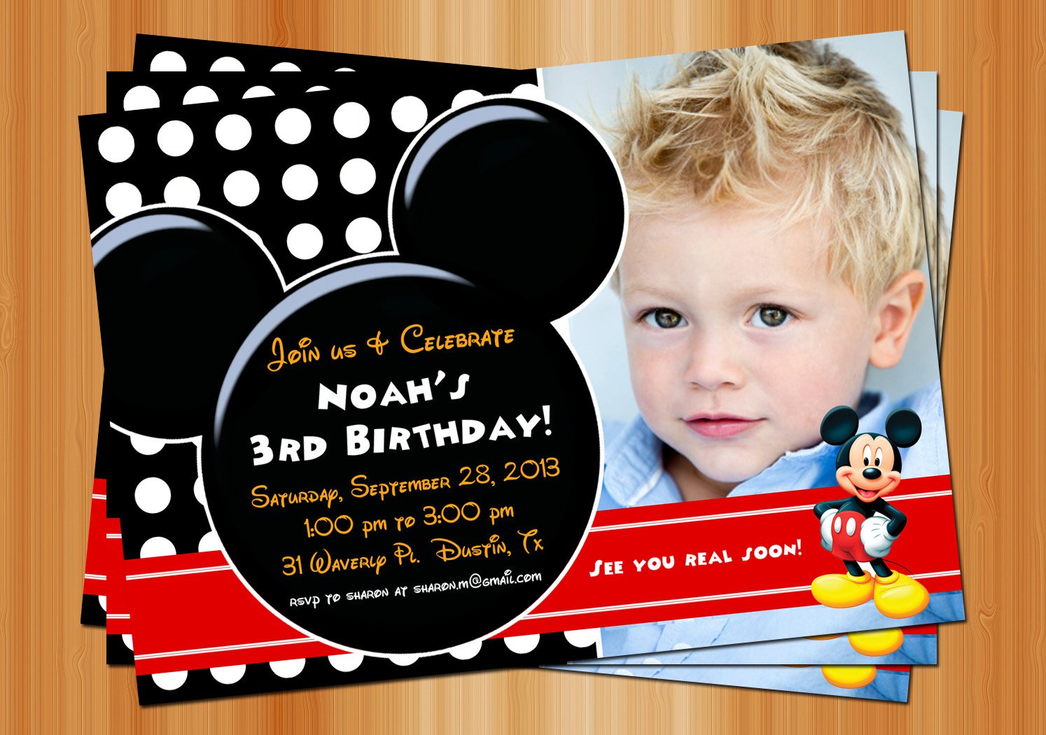 Mickey Mouse Birthday Party Invitations Free 