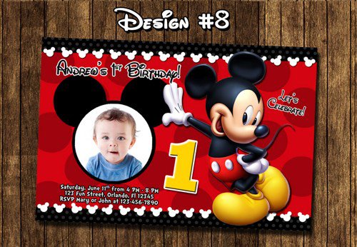 Mickey Mouse First Birthday Personalized Invitations