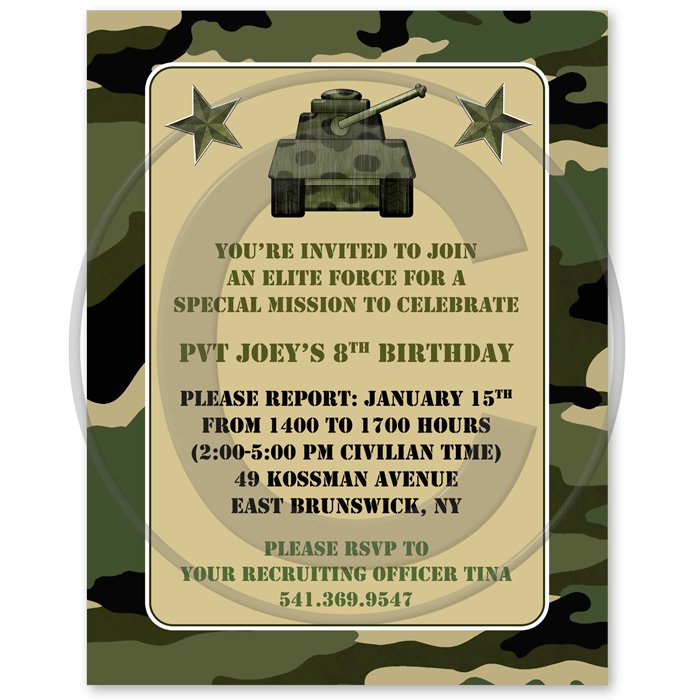 Military Birthday Invitation Wording
