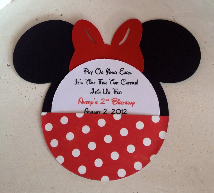 Minnie Mouse Handmade Birthday Invitations