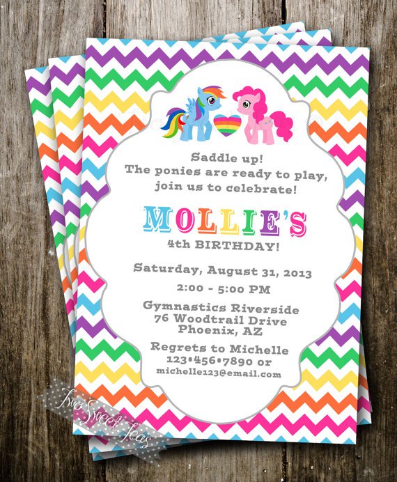 My Little Pony Party Invitations Blank