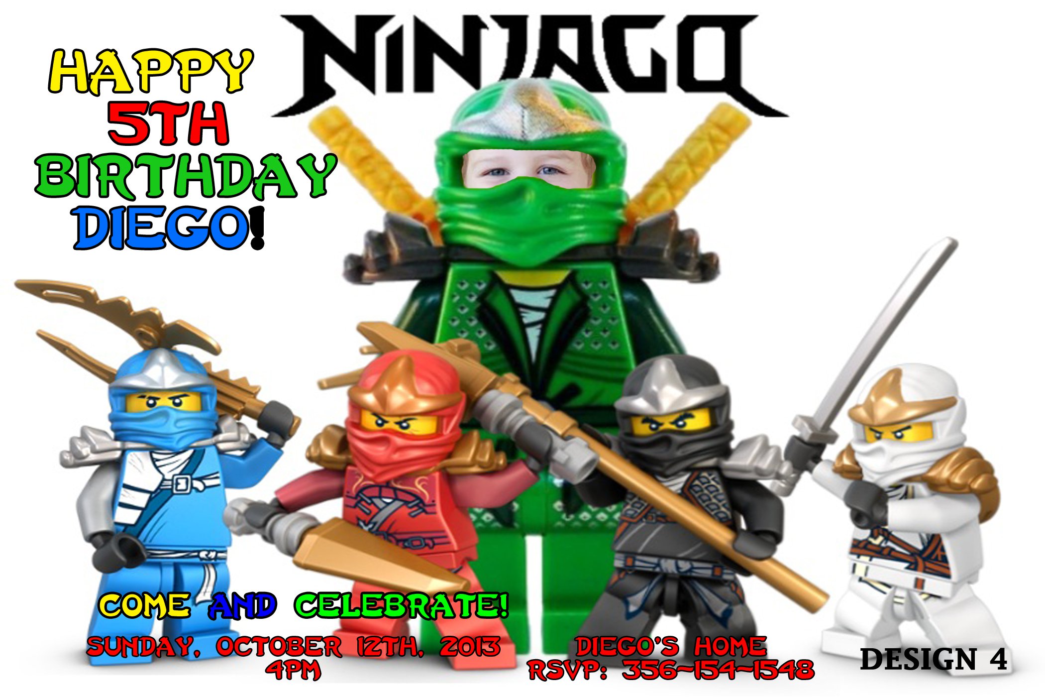 Ninjago Birthday Invitations Printable