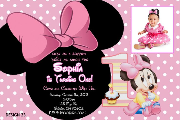 Personalized Baby Minnie Mouse Invitations