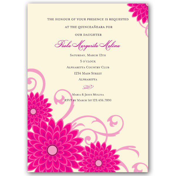 Pink Quinceanera Invitations
