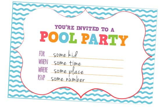 Pool Party Birthday Invitation Sayings