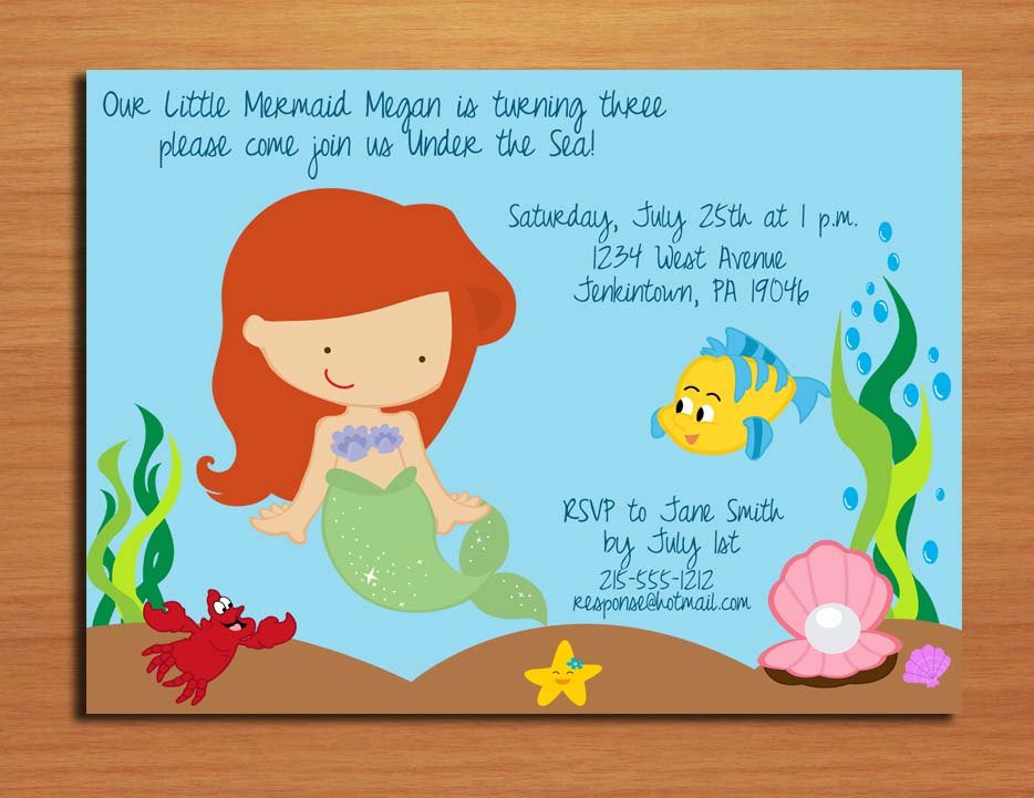 Princess Ariel Invitation Cards