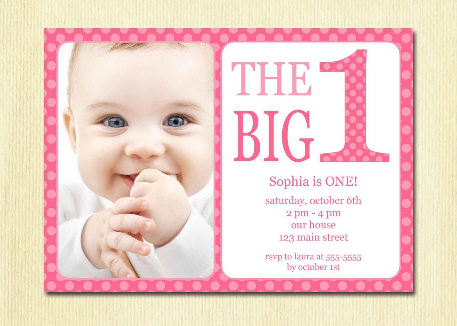 Printable Baby First Birthday Invitations