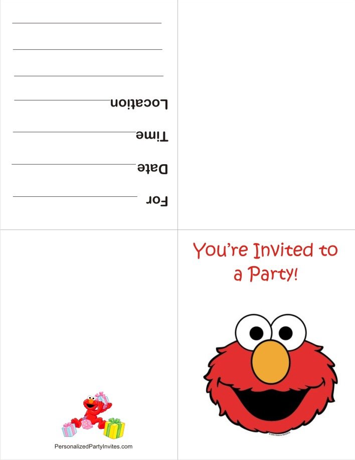 Printable Elmo Birthday Invitations Template