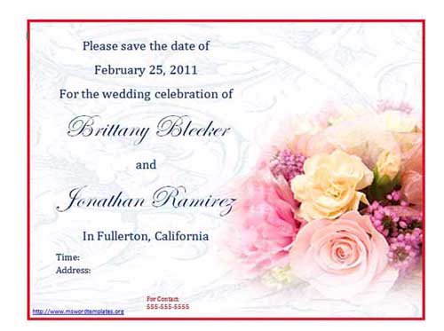 Printable Wedding Invitation Templates For Word