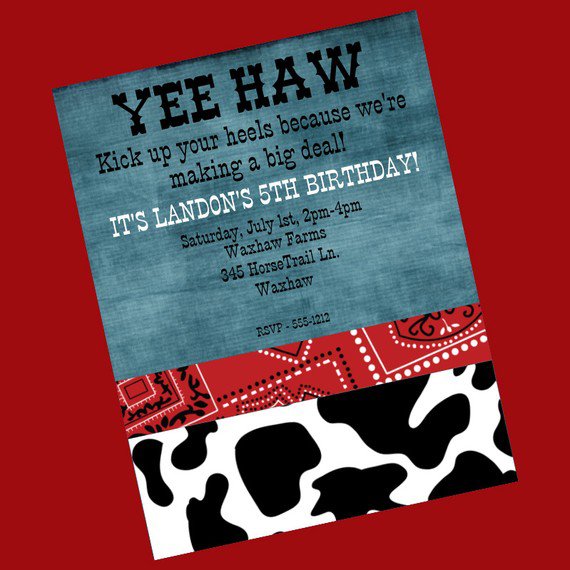Printable Western Birthday Party Invitations