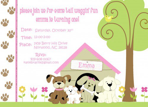 Puppy Party Invitations Printable