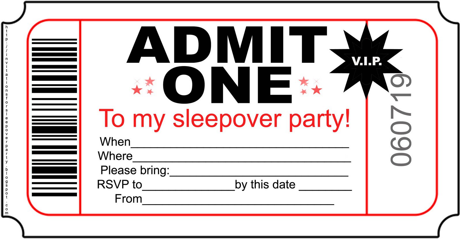 Sleep Over R Nbirthday Party Invitation Templates