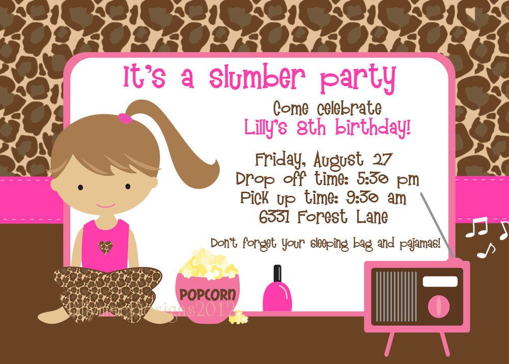 Spa Slumber Party Invitations