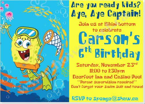 Spongebob Party Invitations