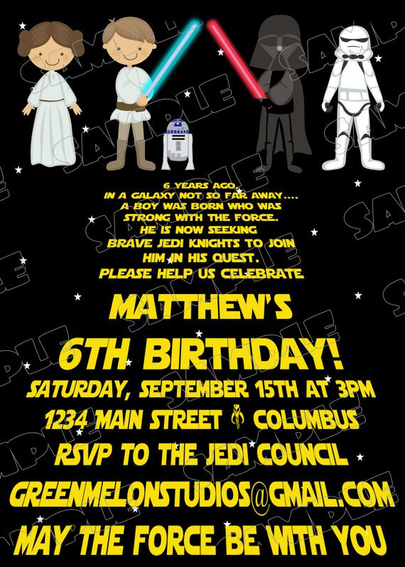 Star Wars Invitations Printable Birthday Card