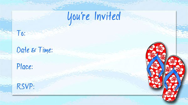 Summer Party Invitations Free Printable