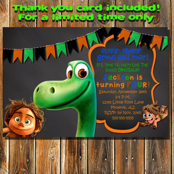 The Good Dinosaur Invitation Card